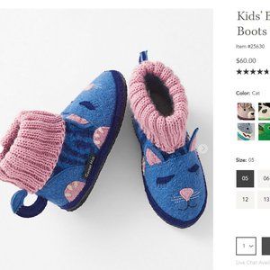 Haflinger Kids' boiled wool slippers Purple Cats